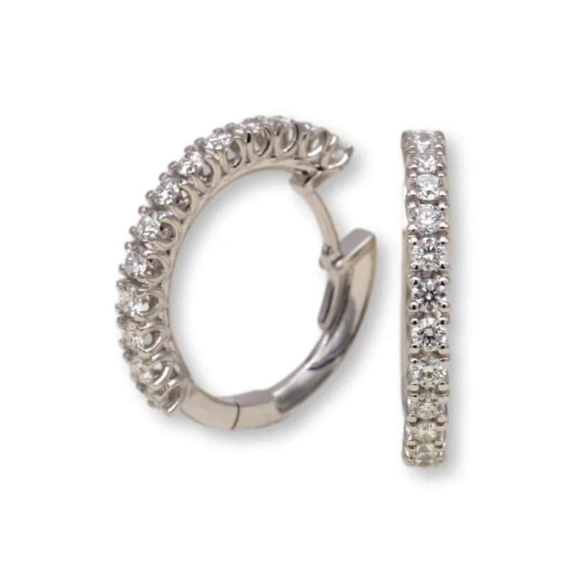 orecchini a cerchio donna Giorgio Visconti bb39043 in oro 750 bianco con diamanti