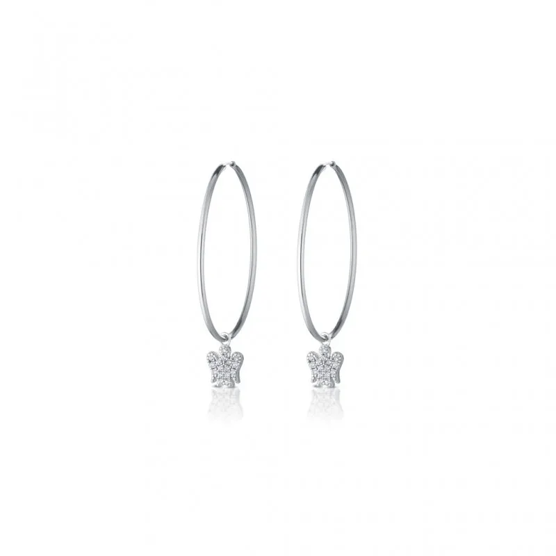 orecchini a cerchio donna Roberto Giannotti con pendente angelo GIA391 argento 925 con zirconi