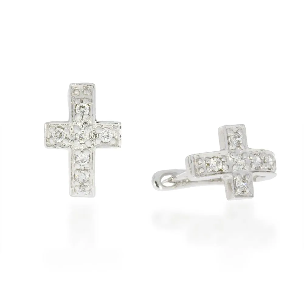 Orecchini Ambrosia Croce Oro e Zirconi OroR003