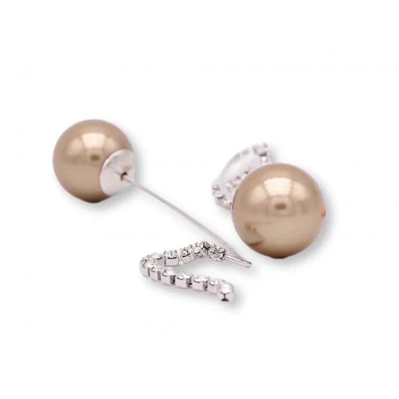 orecchini a lobo donna Boccadamo mya tw-or15 acciaio con perle sintetiche