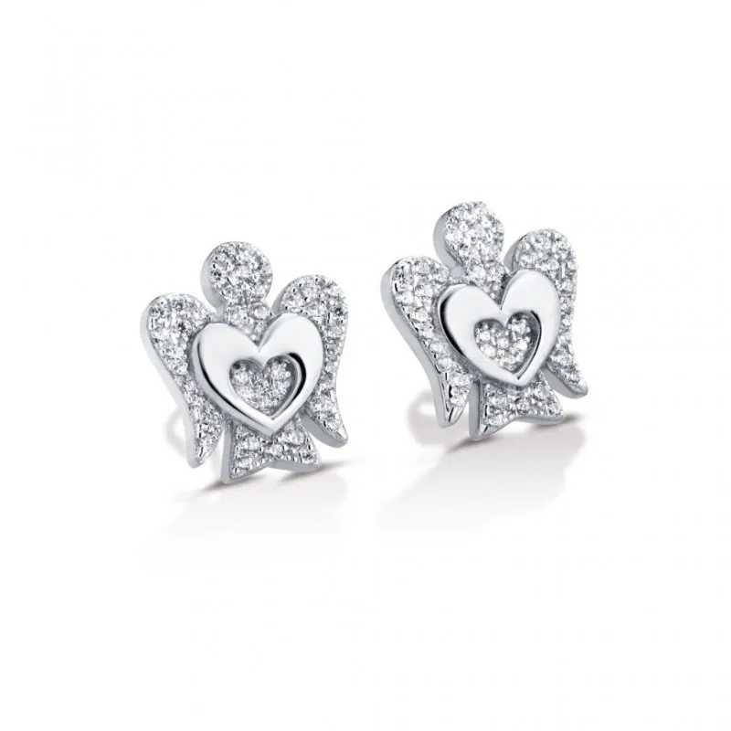 orecchini a lobo donna Roberto Giannotti con angelo GIA332B argento 925 con zirconi
