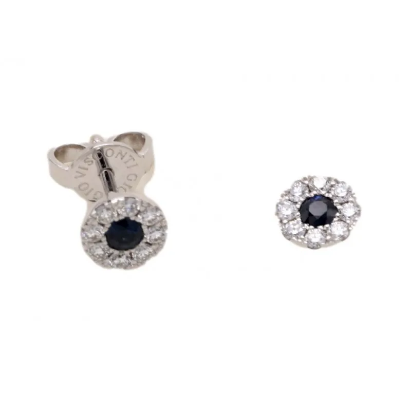 orecchini a margherita donna Giorgio Visconti bbx36799z in oro 750 bianco con zaffiri e diamanti