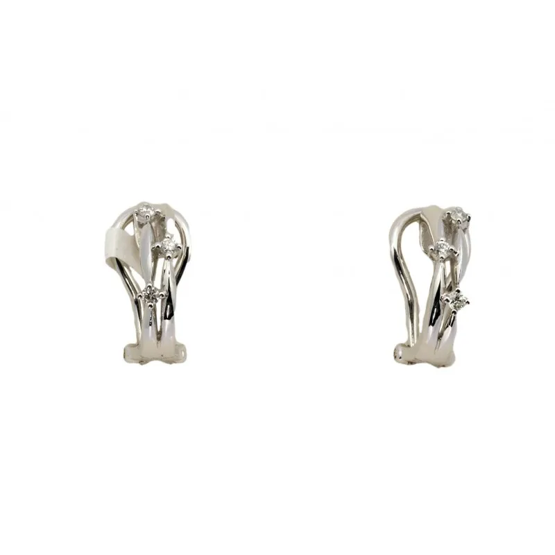 orecchini a pavè donna Bliss k14121 in oro 750 bianco con diamanti