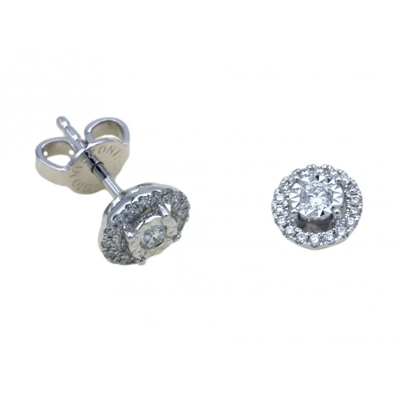 orecchini a pavè donna Giorgio Visconti bbx3480 in oro 750 bianco con diamante e diamanti
