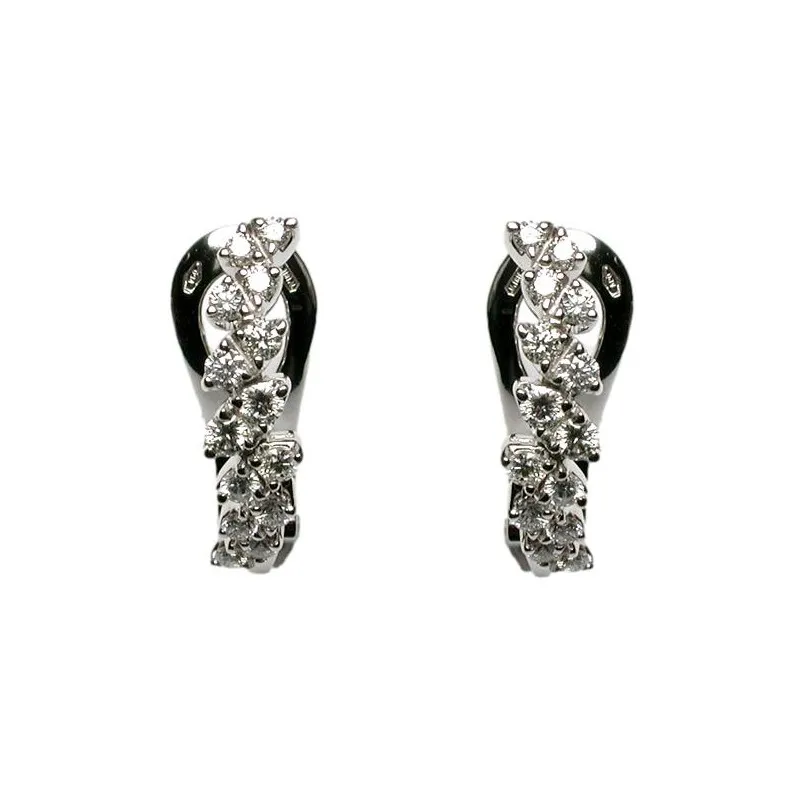 orecchini a pavè donna Salvini Sensation 20013422 in oro 750 bianco con diamanti