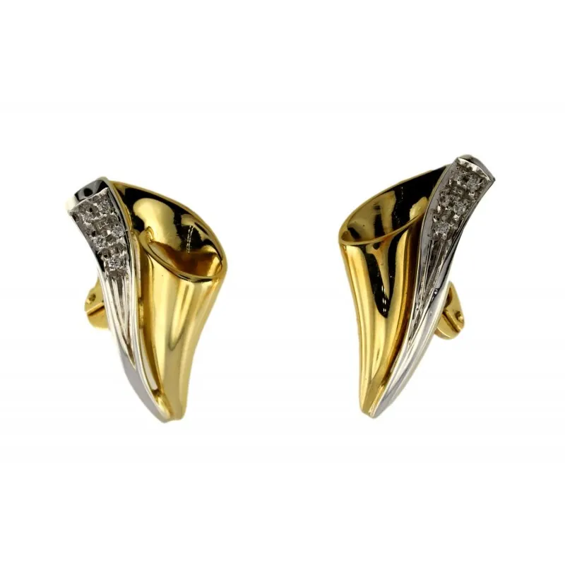 orecchini a pavè donna Salvini sog23986 in oro 750 giallo con diamanti