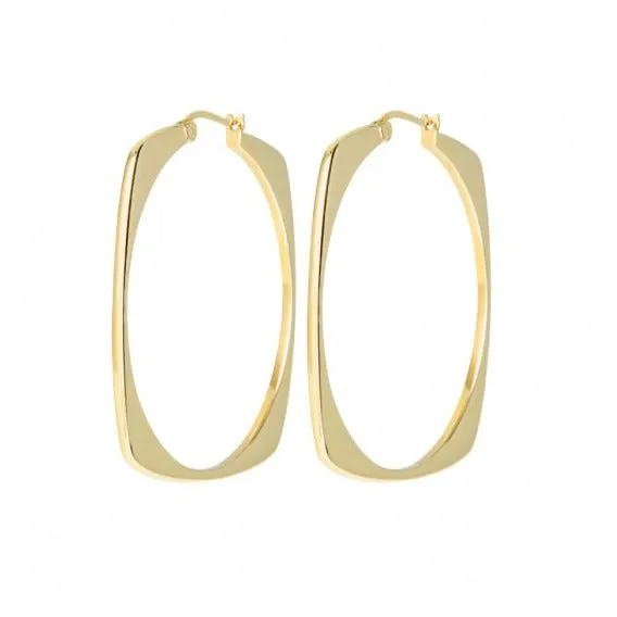 Orecchini a cerchio dorati Breil New Tetra TJ3199