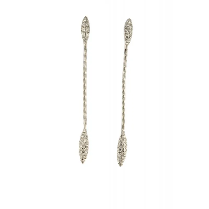 orecchini con pendenti donna Bicego corda di chitarra og137-b in oro 750 bianco con diamanti