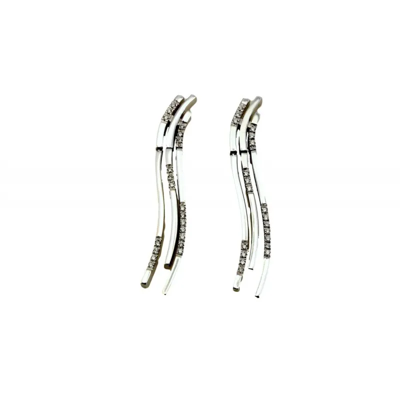 orecchini con pendenti donna Gioielli Lavinia lav000963 in oro 750 bianco con diamanti