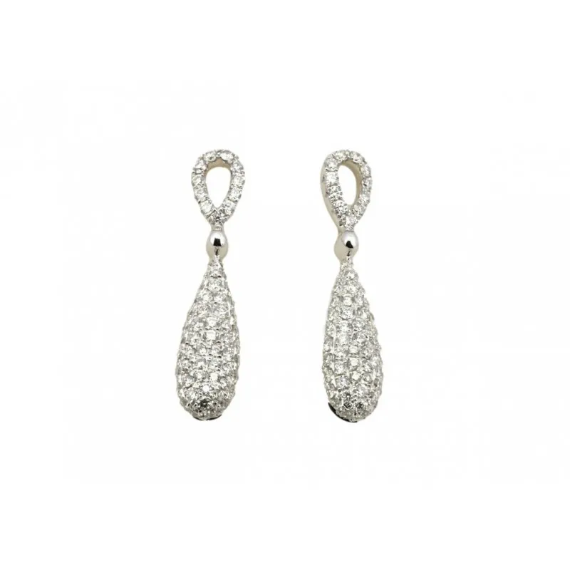 orecchini con pendenti donna Gioielli Lavinia lav000972 in oro 750 bianco con diamanti