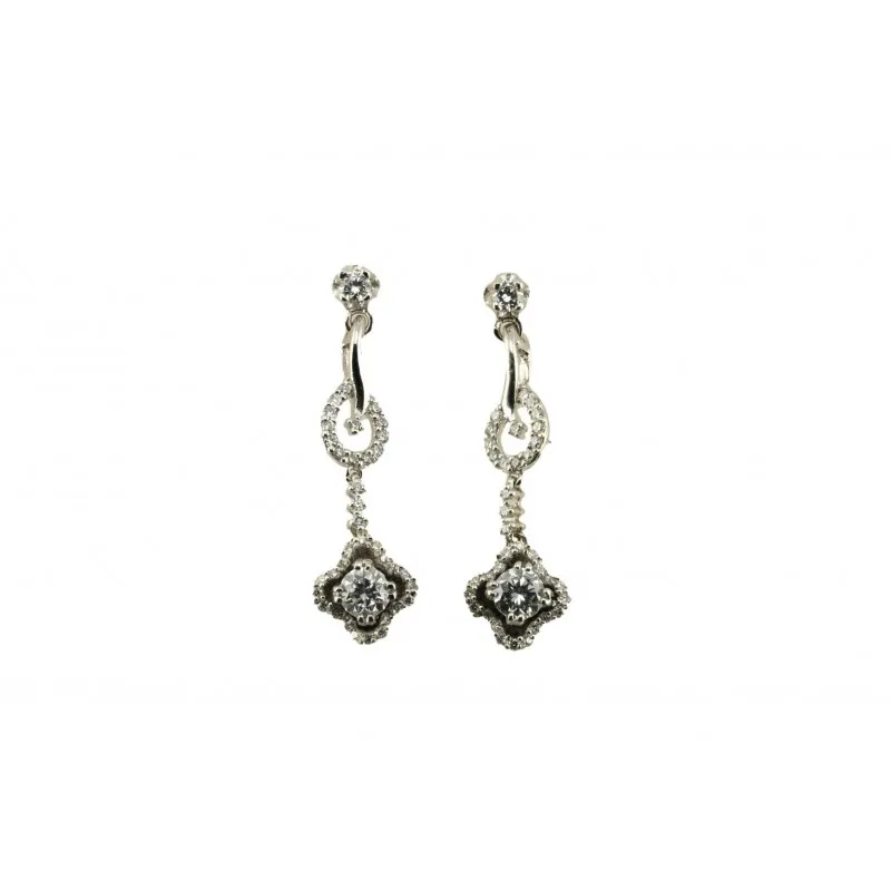 orecchini con pendenti donna Gioielli Lavinia margherita lav002194 in oro 750 bianco con diamanti