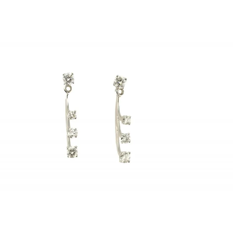 orecchini con pendenti donna Recarlo zq512-b in oro 750 bianco con diamanti