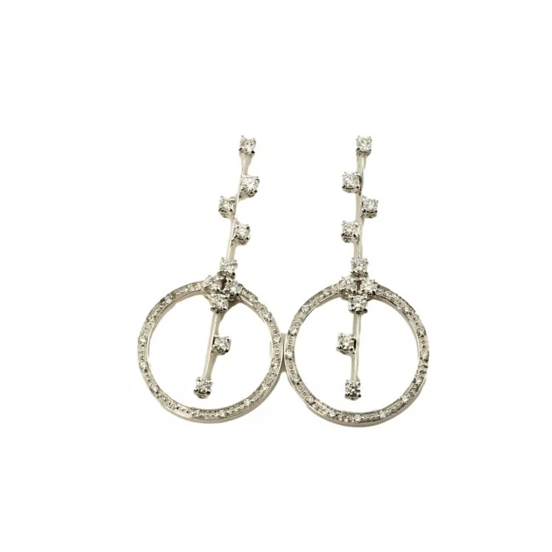 orecchini con pendenti donna Recarlo zq545-1b in oro 750 bianco con diamanti