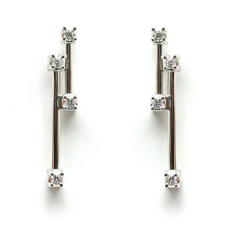 orecchini con pendenti donna Salvini Biancaneve 20010157 in oro 750 bianco con diamanti