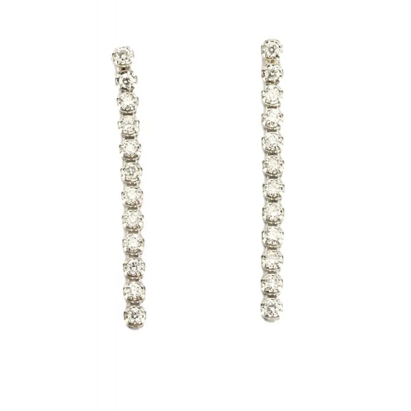 orecchini con pendenti donna Salvini One way 20057343 in oro 750 bianco con diamanti