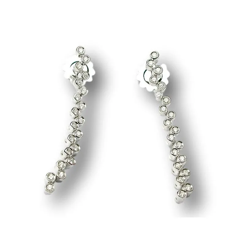 orecchini con pendenti donna Salvini Pois 2002 - 20007352 in oro 750 bianco con diamanti