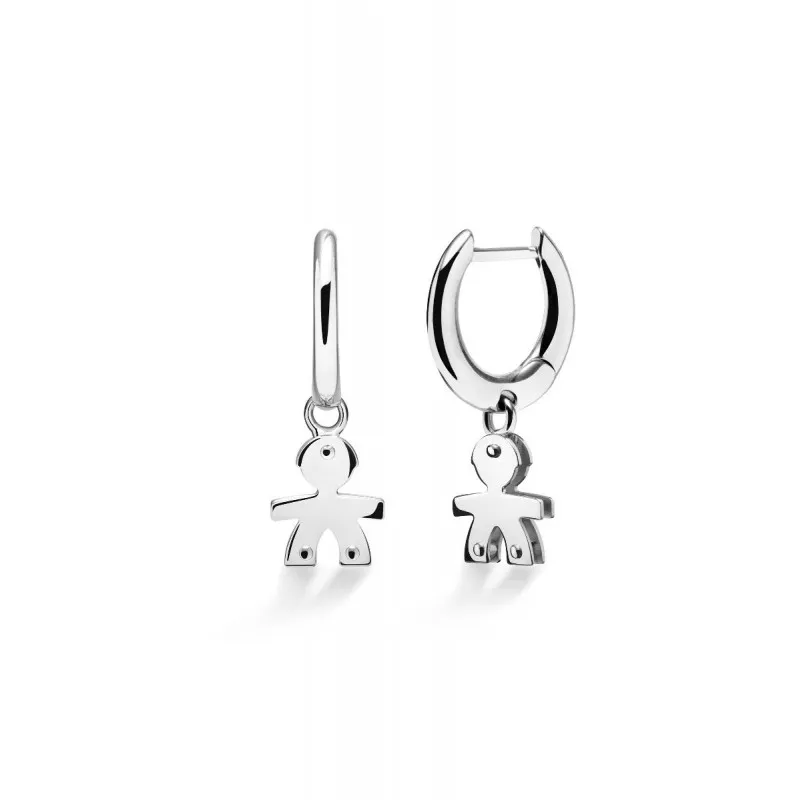 orecchini con pendenti Le Bebè i classici Bimbo lbb119 in oro 375 bianco