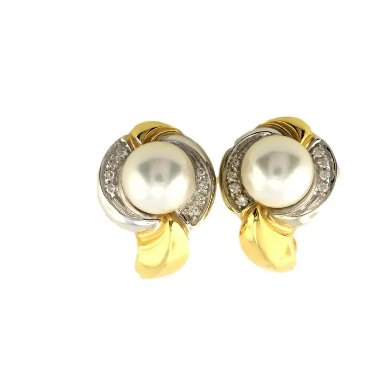 orecchini con perle donna Gioielli Lavinia lav002495 in oro 750 giallo con perle akoya e diamanti