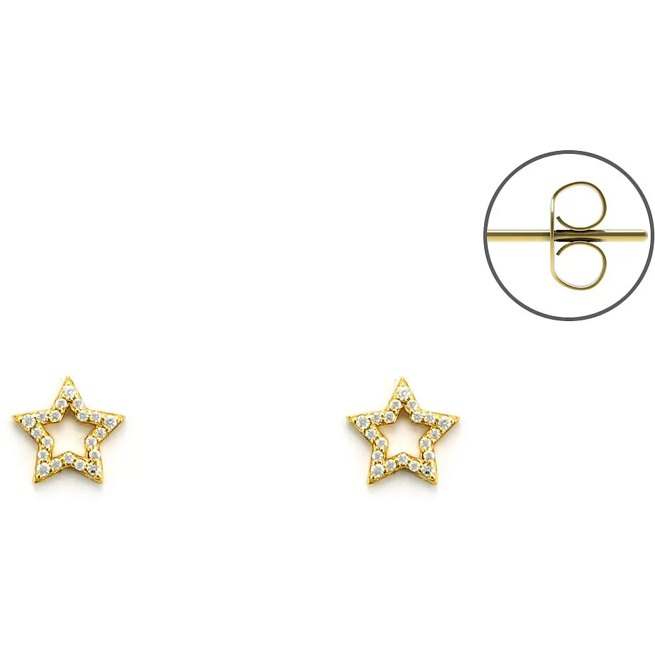 Orecchini stella donna gioielli 4US Cesare Paciotti in argento dorati 4uor5757w