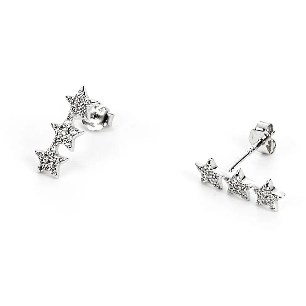 Orecchini in argento e strass donna gioielli 4US Cesare Paciotti4uor5435w