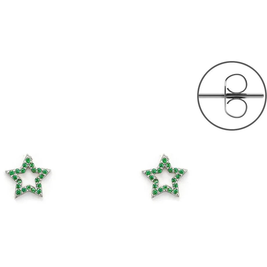Orecchini donna in argento con stella zirconata gioielli 4US Cesare Paciotti 4uor5769w