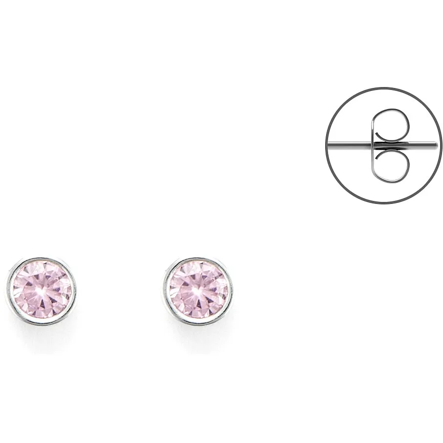 Orecchini donna in argento con zirconi rosa gioielli 4US Cesare Paciotti 4uor5791w