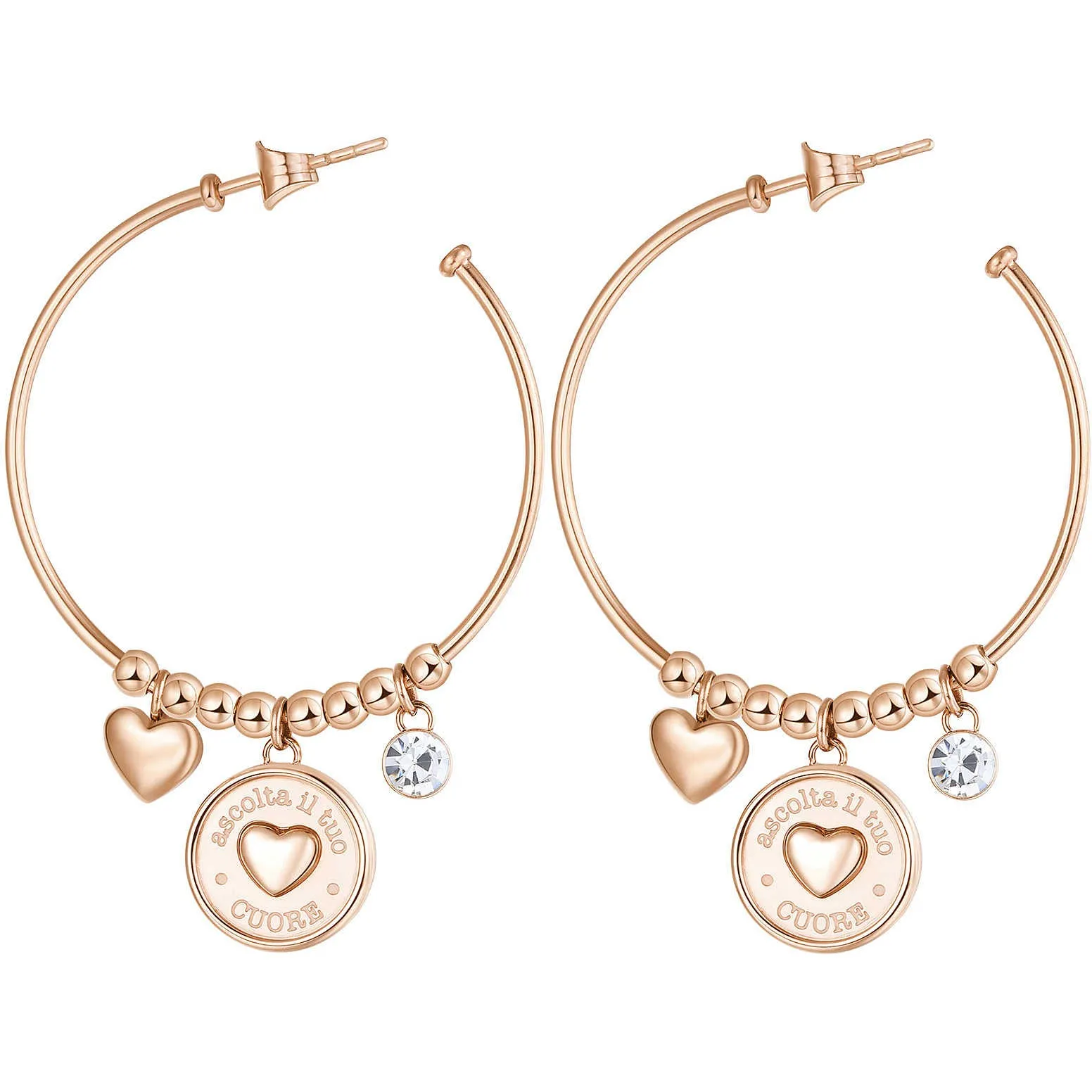 ORECCHINI BROSWAY CHAKRA AMORE BOCCOLE PVD ORO ROSA - BHKL22