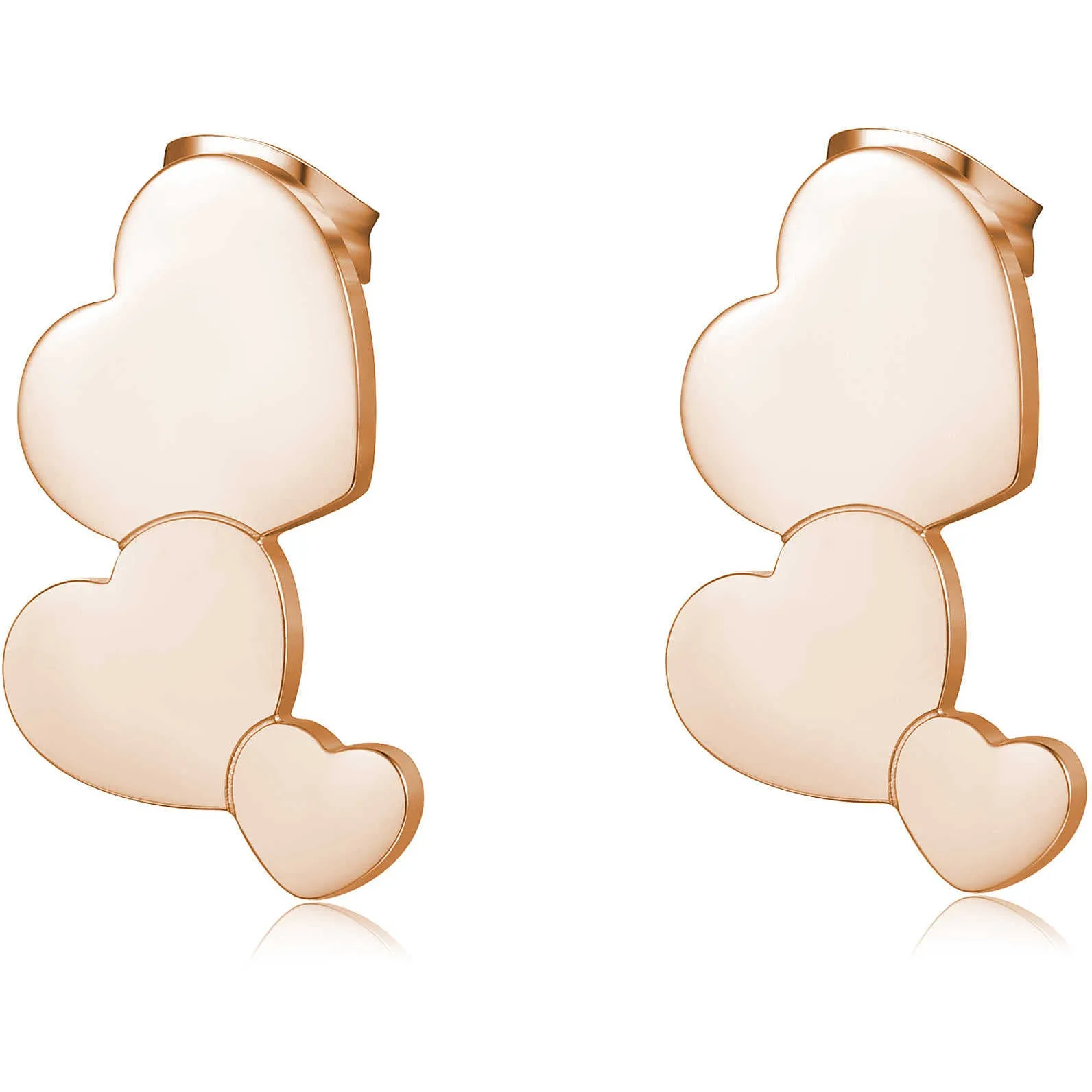 ORECCHINI SAGAPÒ TRIO PVD ORO ROSA CUORI - SRI24