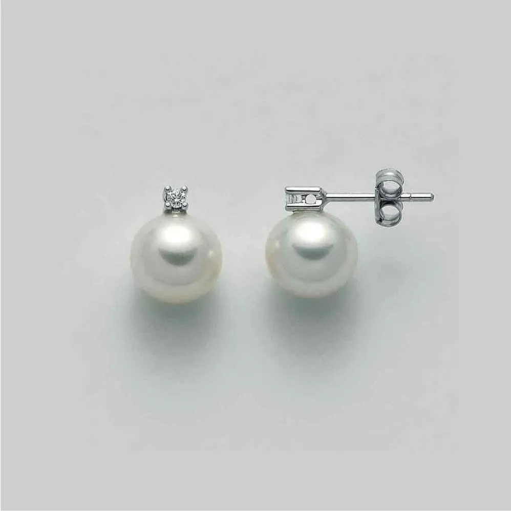 Orecchini donna Miluna perle in oro e diamanti 6,5/7mm PER2301