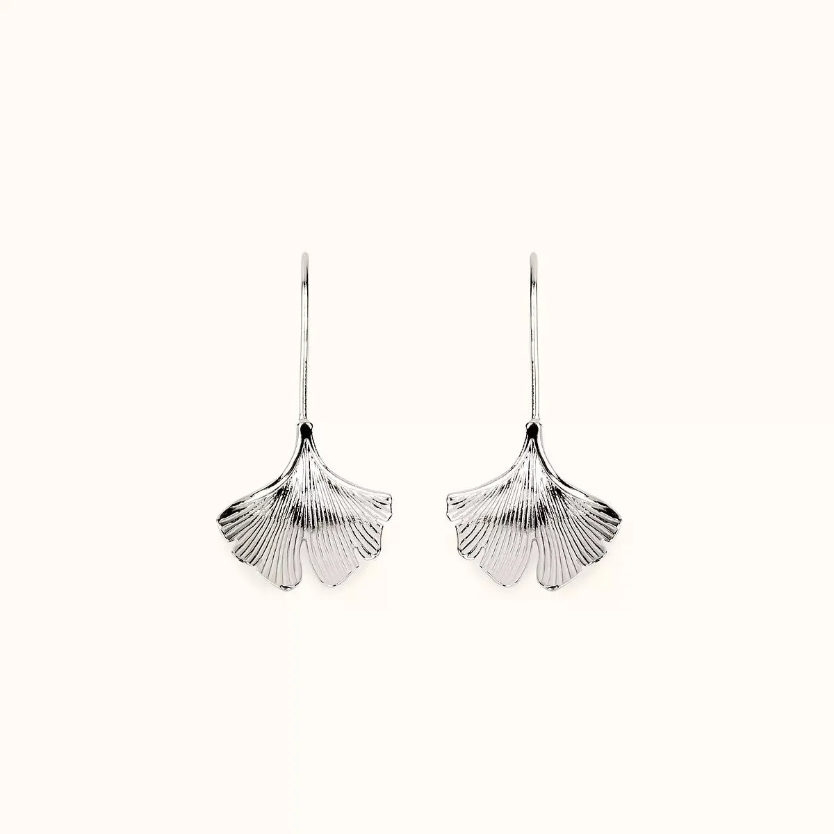 ALFYO Orecchini Ginkgo Biloba Pendenti in Oro Bianco