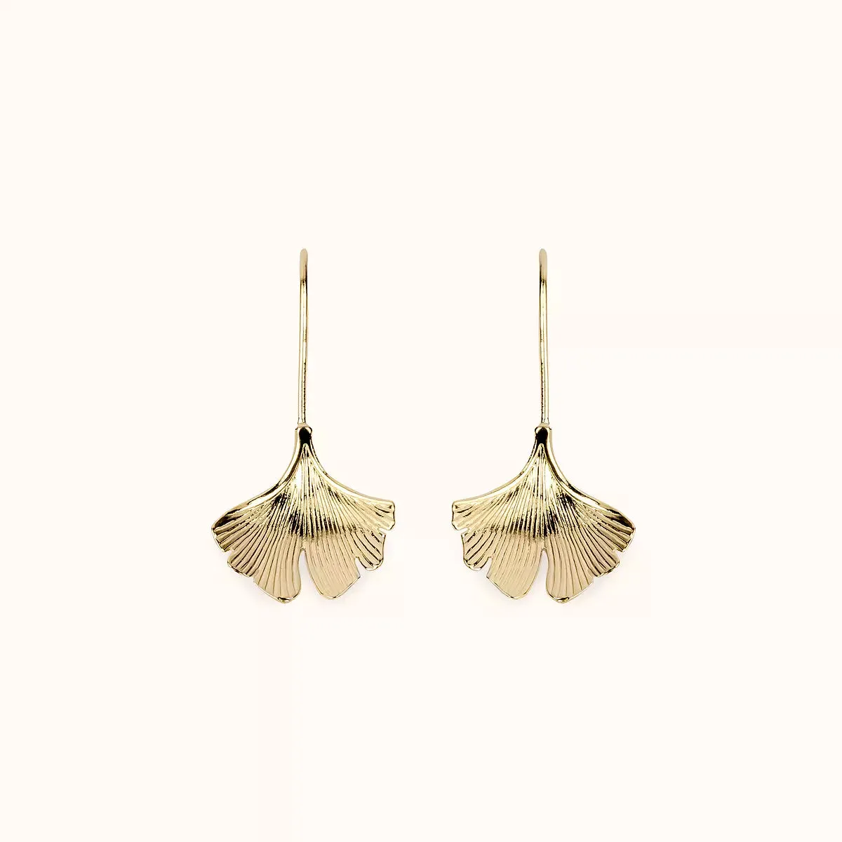 ALFYO Orecchini Ginkgo Biloba Pendenti in Oro Giallo