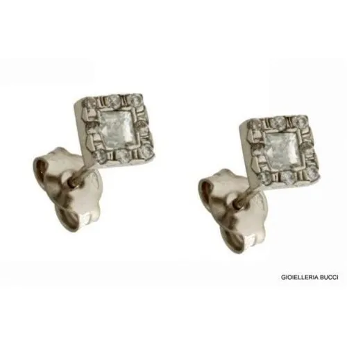 ORECCHINI IN ORO BIANCO 18 KT CON ZIRCONI