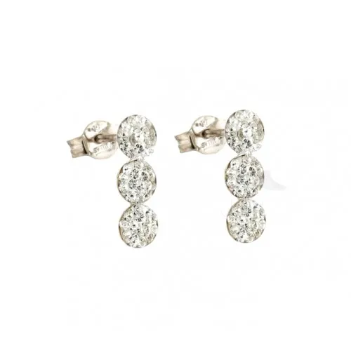 ORECCHINI IN ORO BIANCO 18 KT CON ZIRCONI TAGLIO BRILLANTE