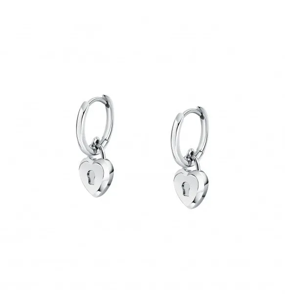 Karl Lagerfeld Orecchini Pendenti Con Cuore A Lucchetto
