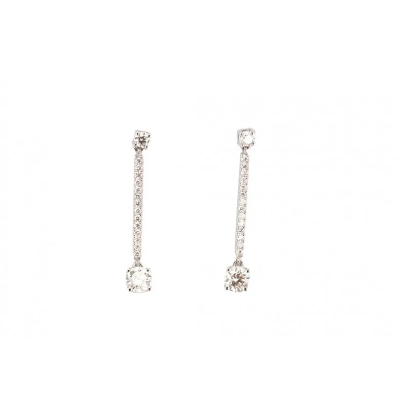 orecchini pendenti donna Giorgio Visconti bbx38770 in oro 750 bianco con diamante