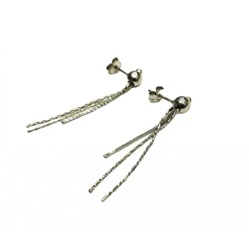 ORECCHINI PENDENTI IN ORO BIANCO 18 KT