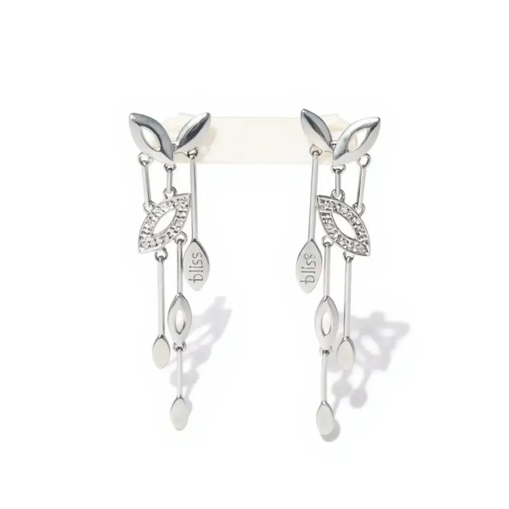 Orecchini pendenti oro bianco con diamanti Bliss