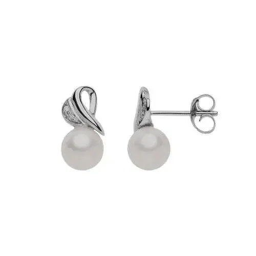 Orecchini Perle e Diamanti Oro Bianco GLP 761