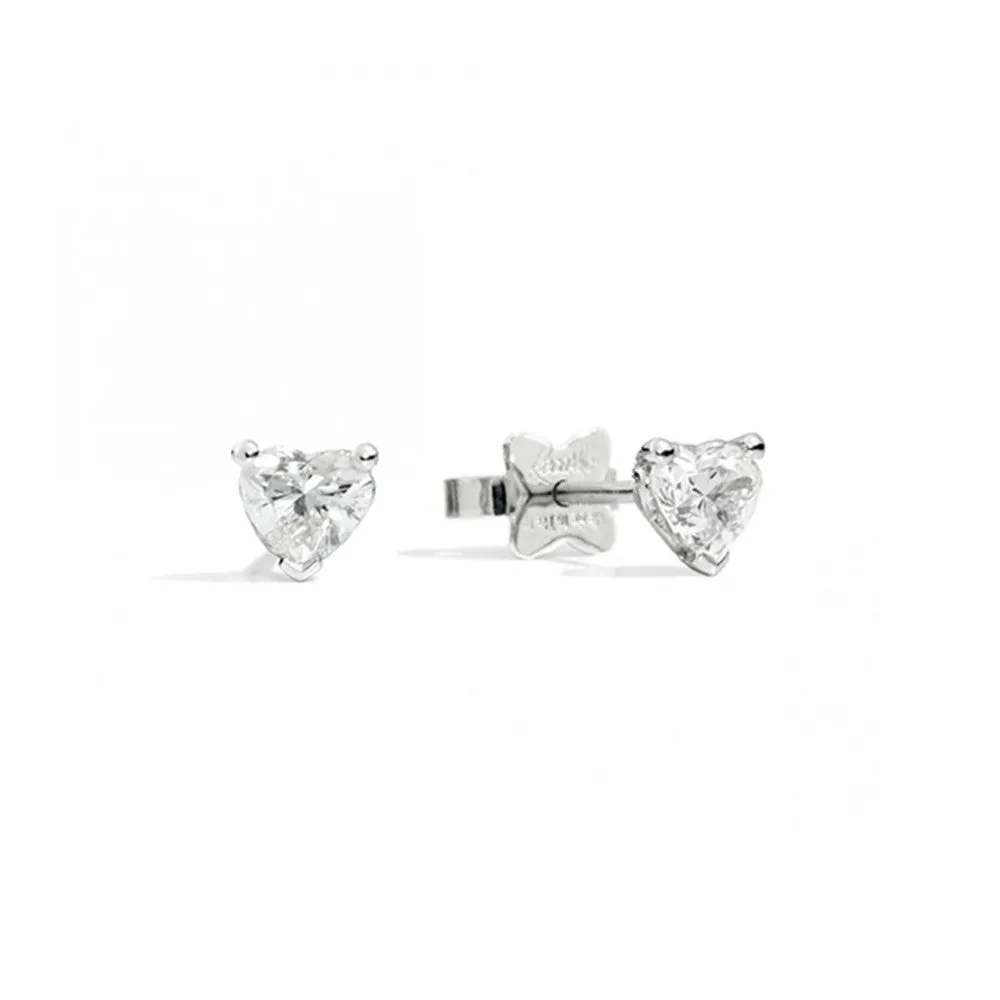 Recarlo Orecchini Cuore Anniversary Oro Bianco ct. 0,60
