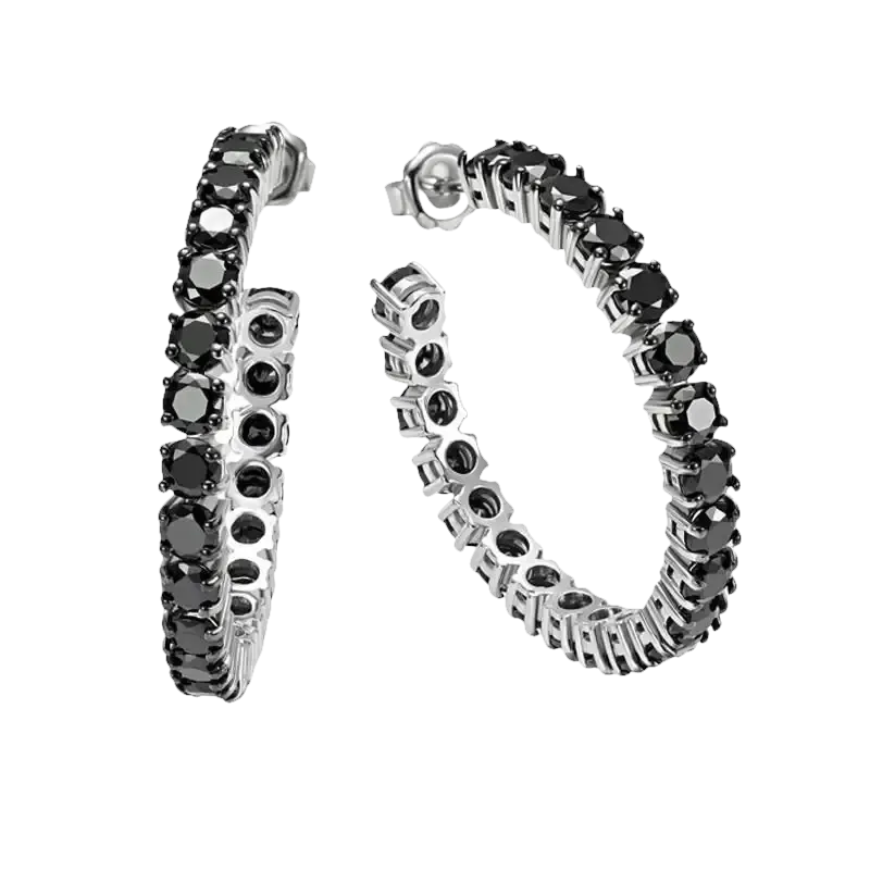 Orecchini Veretta Argento e Zirconi Neri Bliss Material Girl