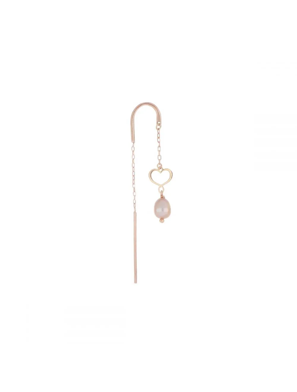 ORECCHINO AGO 18KT PERLA ROSA CUORE MAMAN orperu3ms