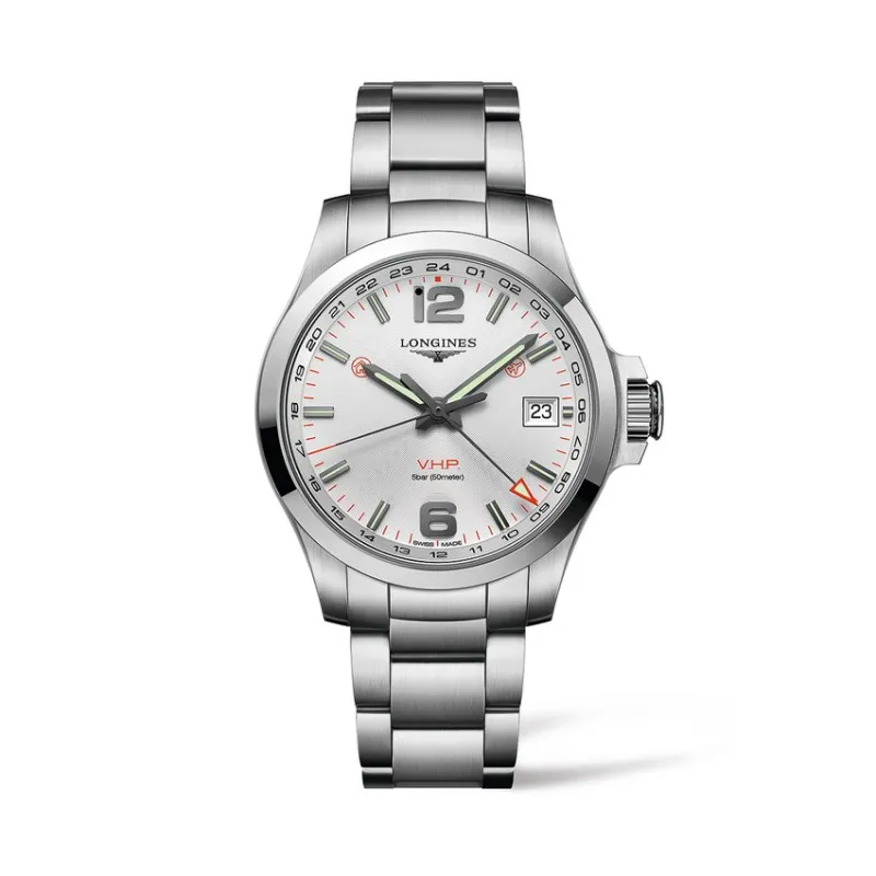 orologio al quarzo uomo Longines fusi orari Conquest VHP l37184766