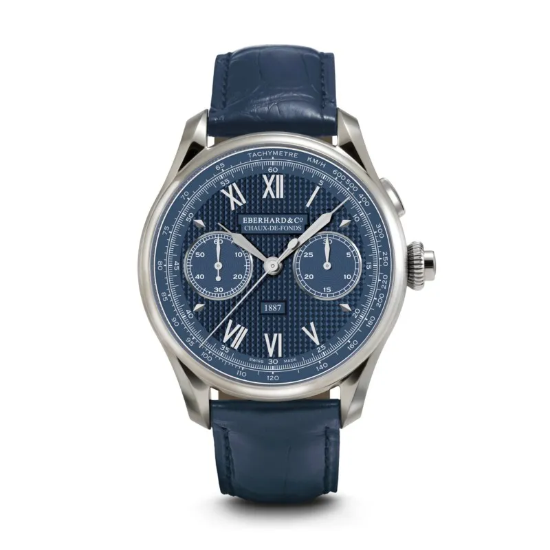 orologio automatico uomo Eberhard 31082 CP 1887 Chronographe Blu cronografo Fly-back