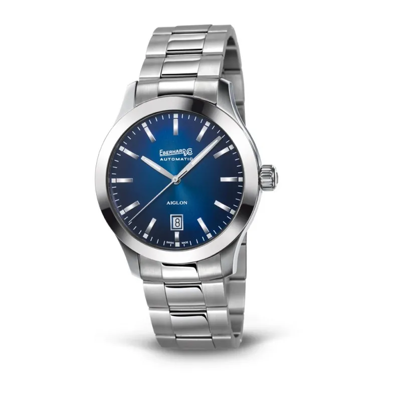 orologio automatico uomo Eberhard 41030.se ca2 Aiglon Grande Taille blu solo tempo