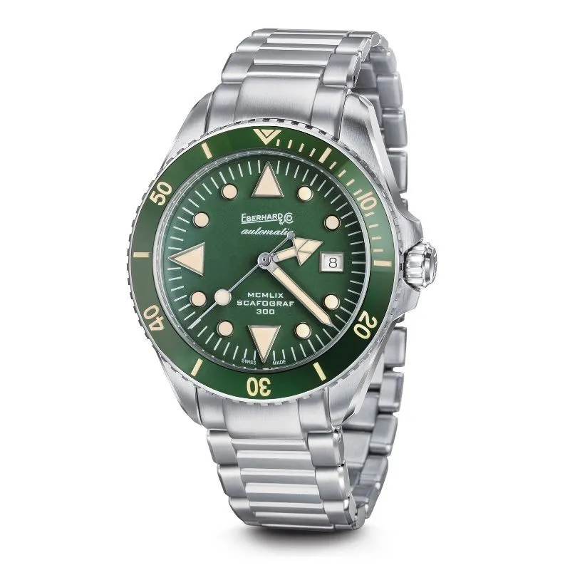 orologio automatico uomo Eberhard 41034.VS ca SCAFOGRAF 300 MCMLIX verde subacqueo