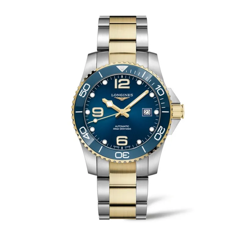 orologio automatico uomo Longines l37813967 Hydroconquest bicolor subacqueo