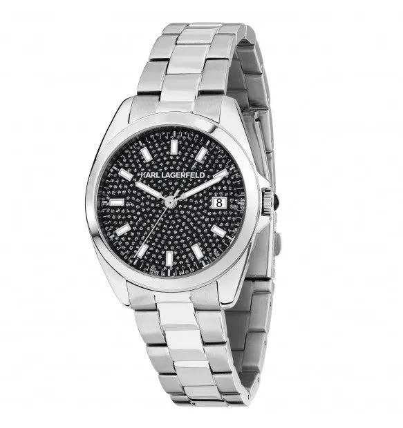 Karl Lagerfeld Orologio Donna Con Sfondo Con Zirconi Neri