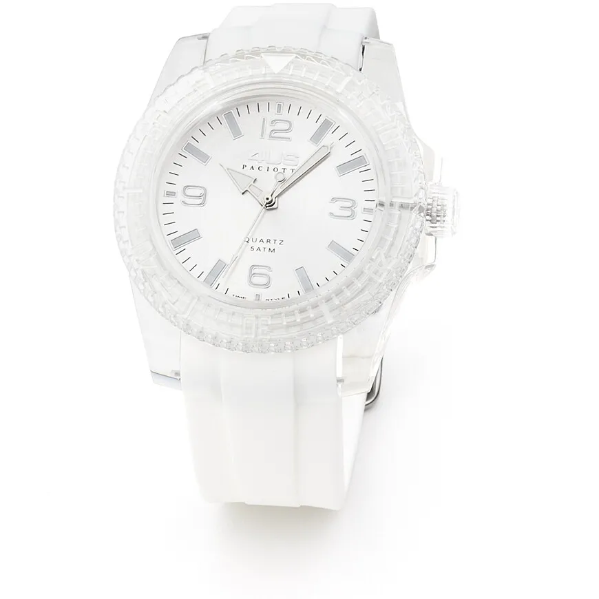 Orologio solo tempo uomo Cesare Paciotti t4st366 con cinturino in gomma bianco