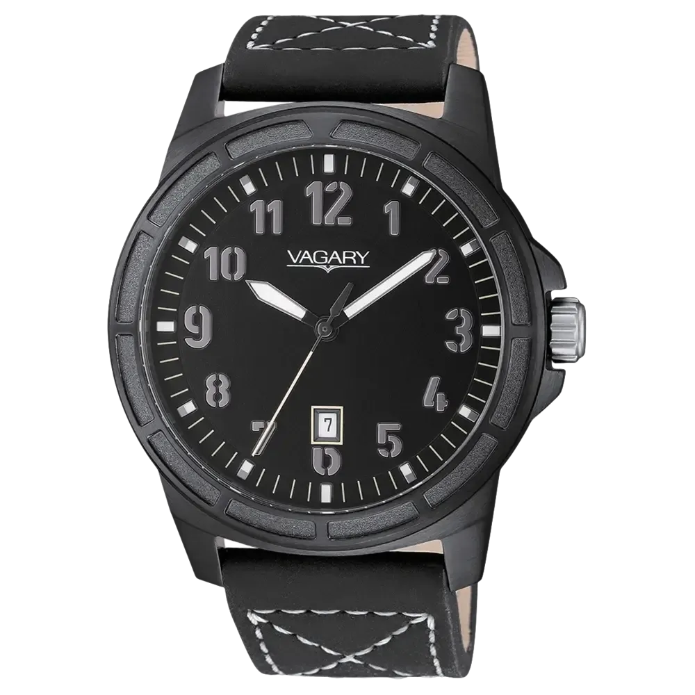 Orologio VAGARY Explore Nero in Pelle