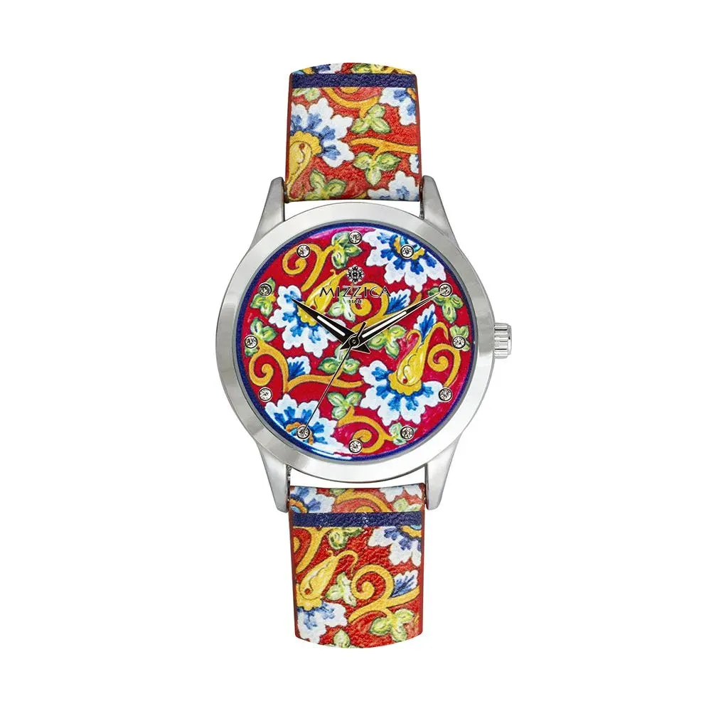 Orologio donna solo tempo donna Mizzica Fiore Blu MB109